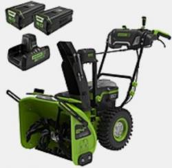 Greenworks 80V 24&quot; Snow Blower w/ 2x 5.0 Ah Batteries &amp; Dual-Po