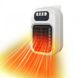 Remote-Controlled Wall Outlet Space Heater with LED Display, Adjustable Thermost