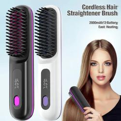 GENAI Cordless Hair Straightener Brush with Negative Ion Technology - Rapid Heat