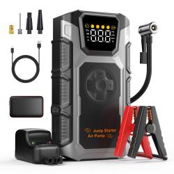 【Deals】 5000A Jump Starter with Air Compressor, Portable Car Battery Jump Starter Battery Pack, 12V Car Jump Box Car Battery Jumper Starter 150PSI Car Tire Inflator (Up to 8.0 Gas/7.5L Diesel)