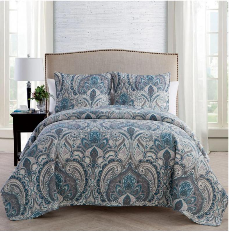 3-Piece VCNY Home Queen Quilt Sets: Lawrence Blue 