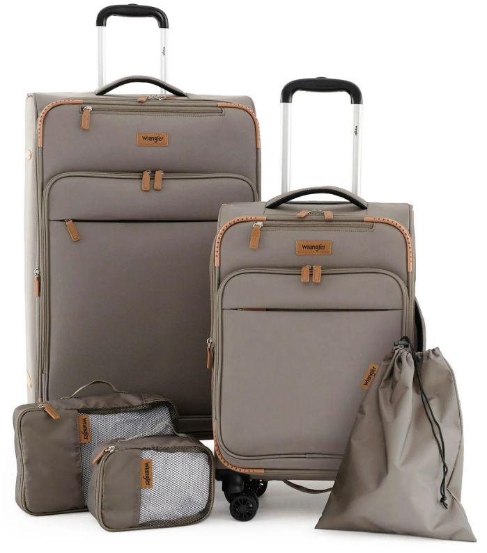 5-Piece Wrangler Soft Side Spinner Travel Luggage 