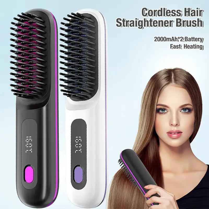 GENAI Cordless Hair Straightener Brush with Negati