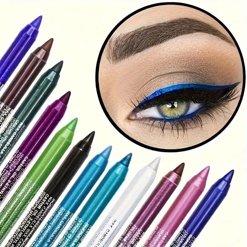 12-Piece Set of Waterproof Eyeliner Pens with Shim