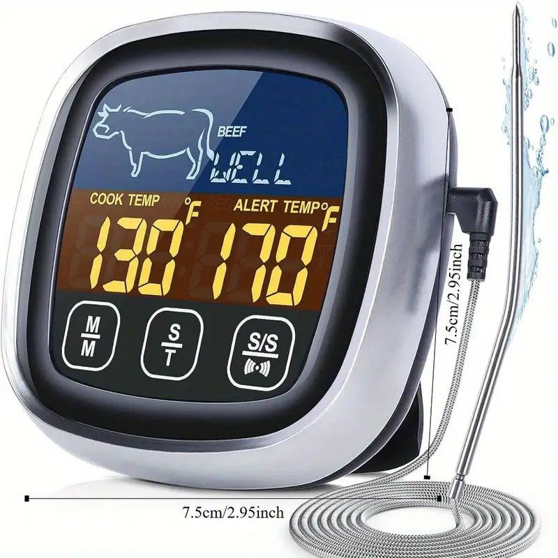 Battery-Powered Digital Meat Thermometer with Touc